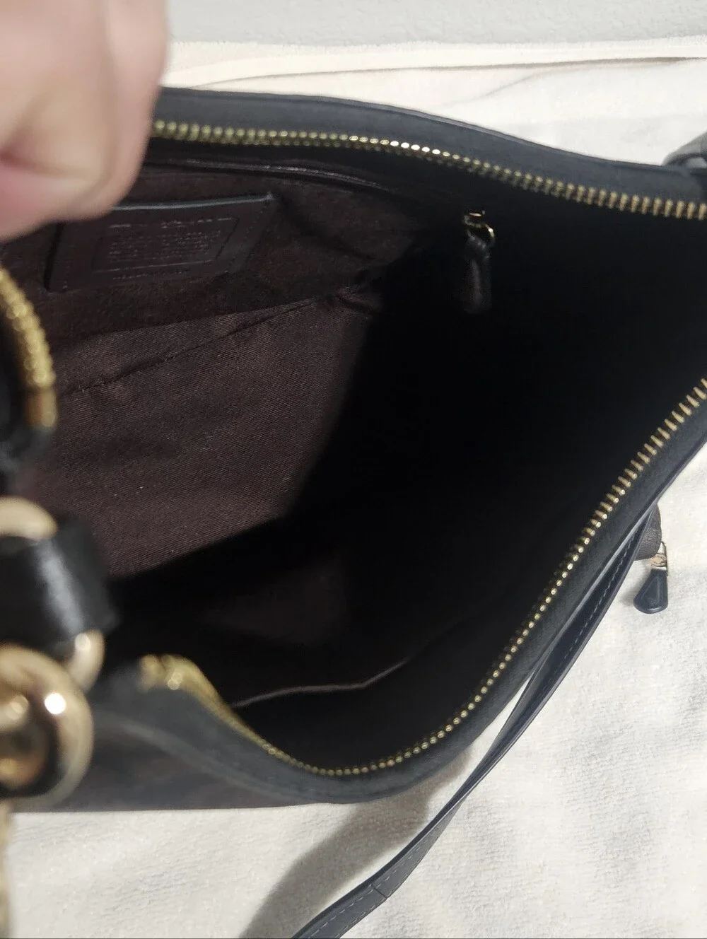 🚫SOLD🚫Coach Brown and Black Signature Shoulder Bag with Matching Wallet